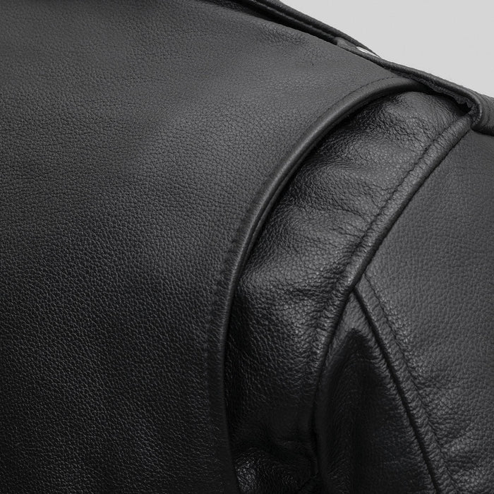 Bikerlicious women's cowhide leather and action back detail