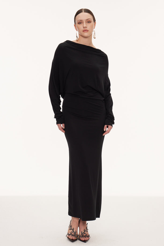 Ealasaid Backless Pearl Chain Maxi Dress