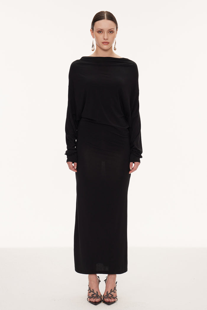 Ealasaid Backless Pearl Chain Maxi Dress