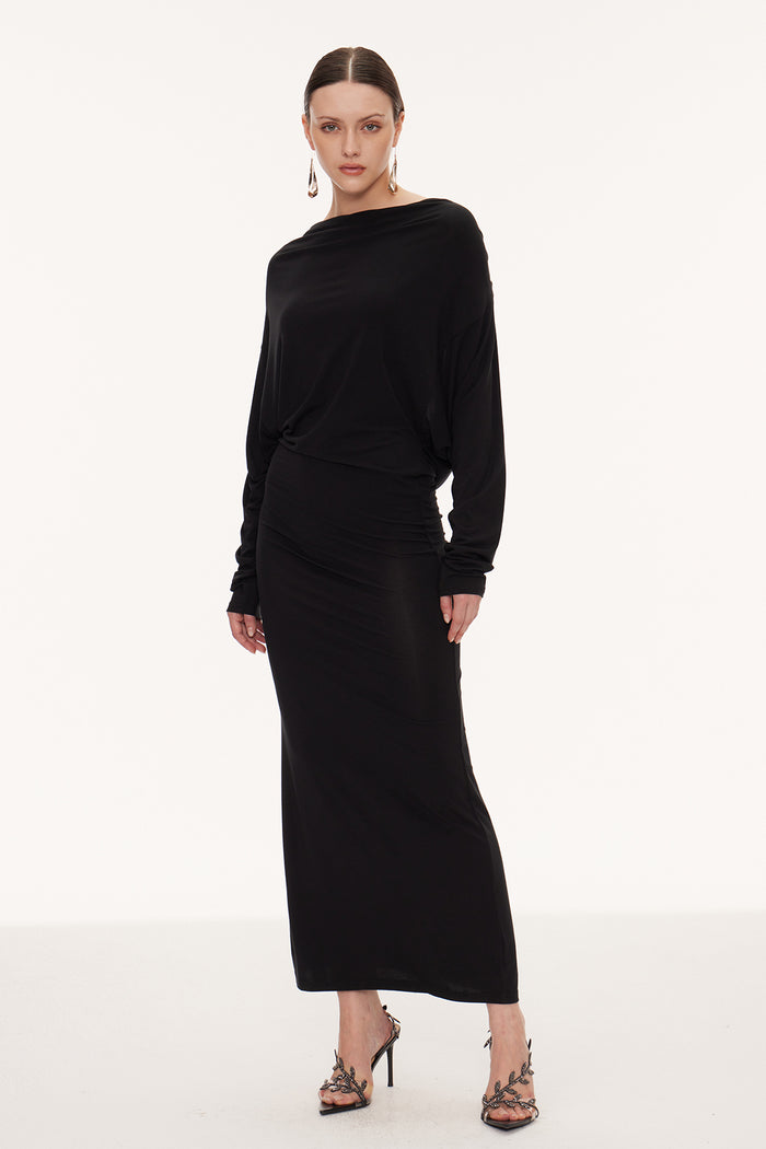 Ealasaid Backless Pearl Chain Maxi Dress