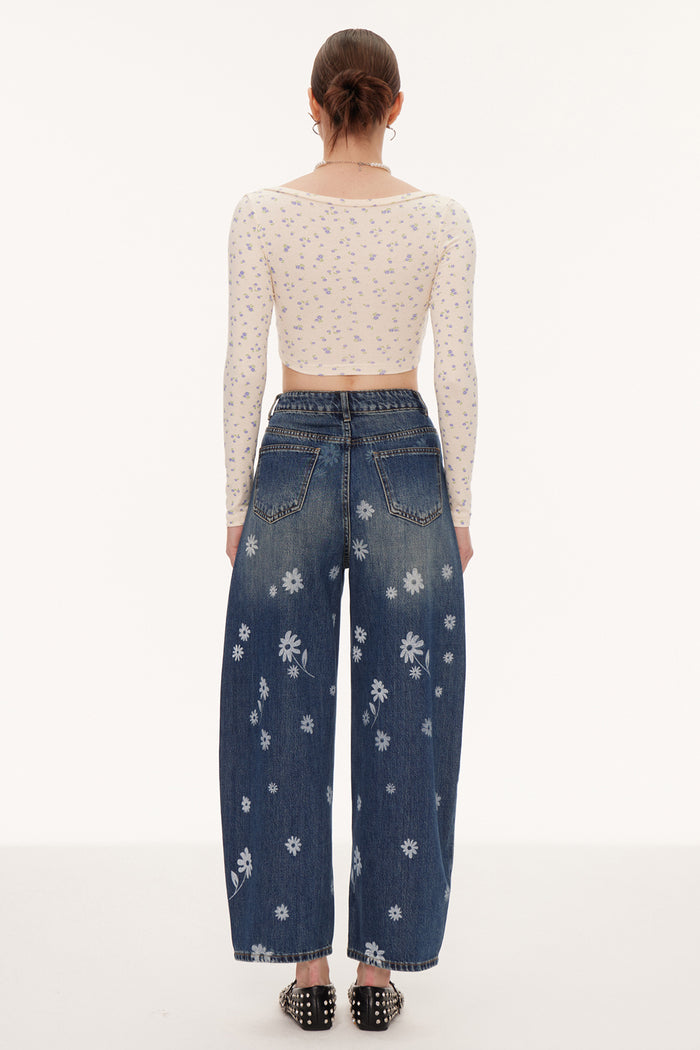 Eir Floral Barrel Jeans