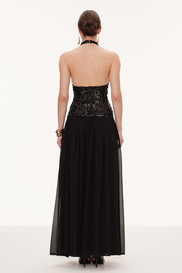 Eivind Tank Top Sequin Mesh Maxi Dress