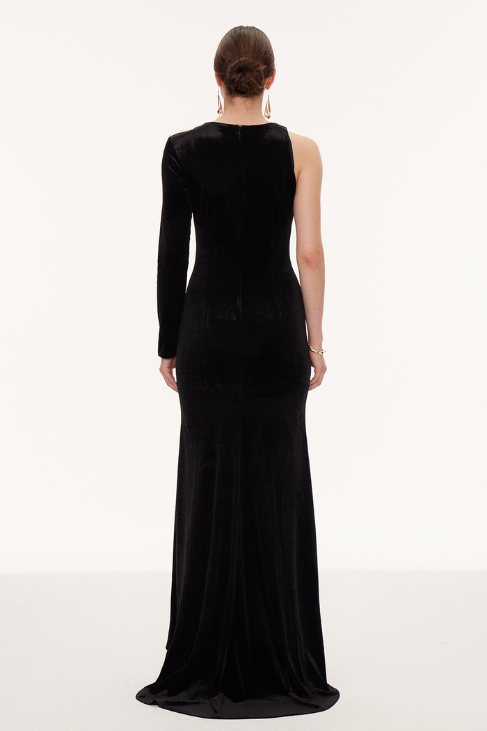 Ejder Asymmetric Bow Split Maxi Dress