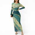 Elegant Ombre Maxi Dress – Warm Sunset Design