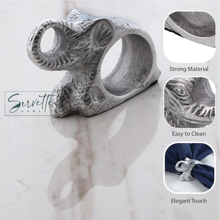 Elephant Napkin Rings - Set of 2