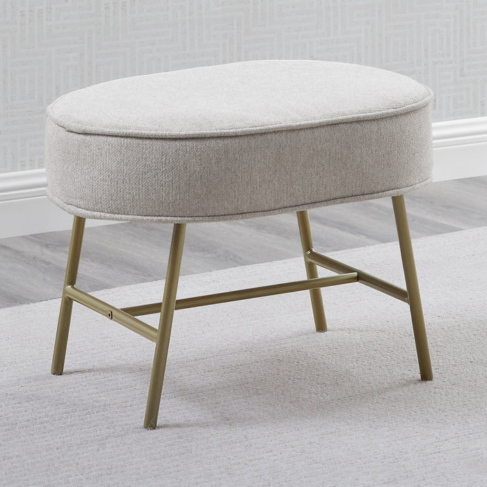 Ella Ottoman with LiveSmart Evolve Fabric Limestone with Melted Bronze & Natural (1419)
