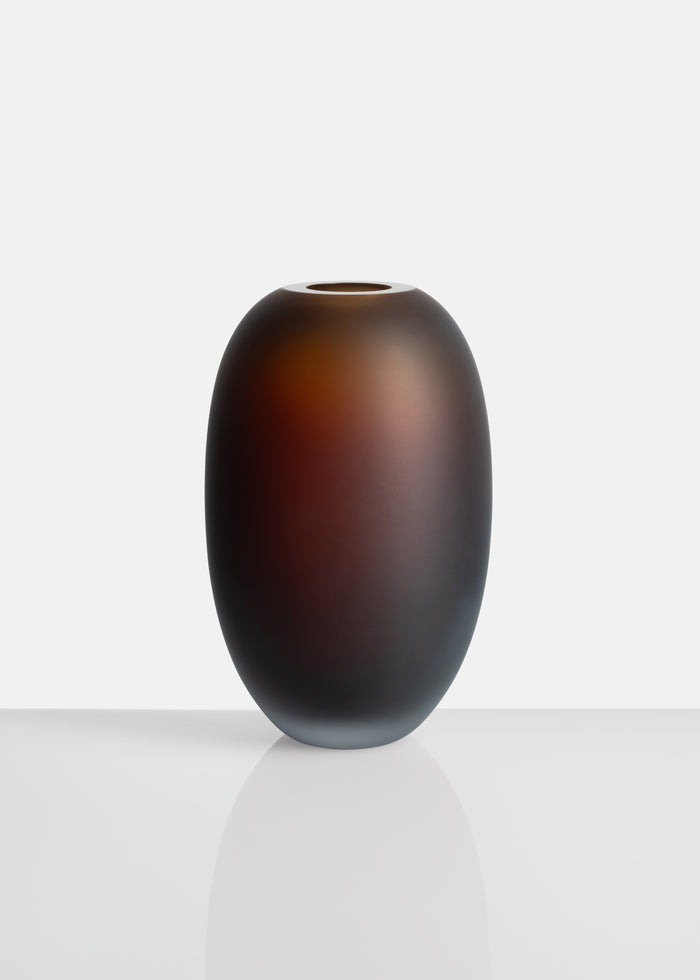 ELLIPSE VASE 01 GLASS MOCHA MATTE