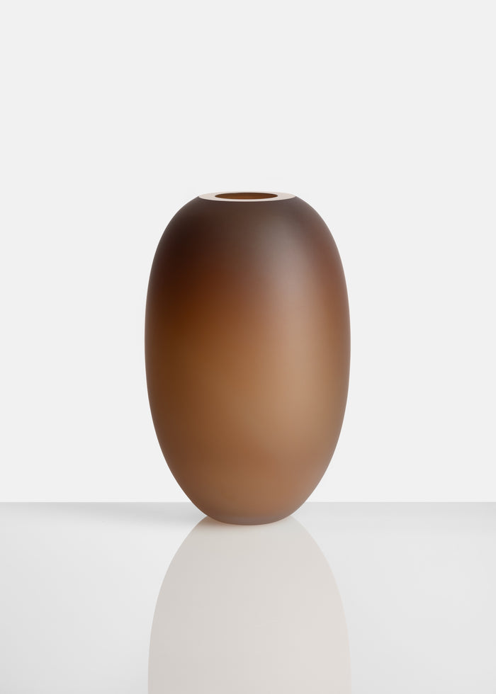 ELLIPSE VASE 01 GLASS TOFFEE MATTE