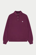 EMBLEM EMBROIDERED RUGBY POLO - PLUM
