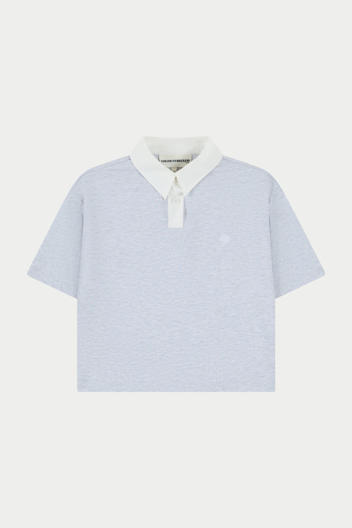 EMBLEM POLO TEE - GREY MARL