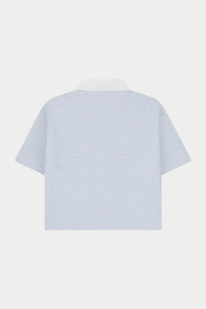 EMBLEM POLO TEE - GREY MARL
