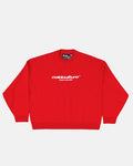 ESSENTIAL KNIT ASTORATH RED - red oversized knit sweater, front view - Cold Culture
