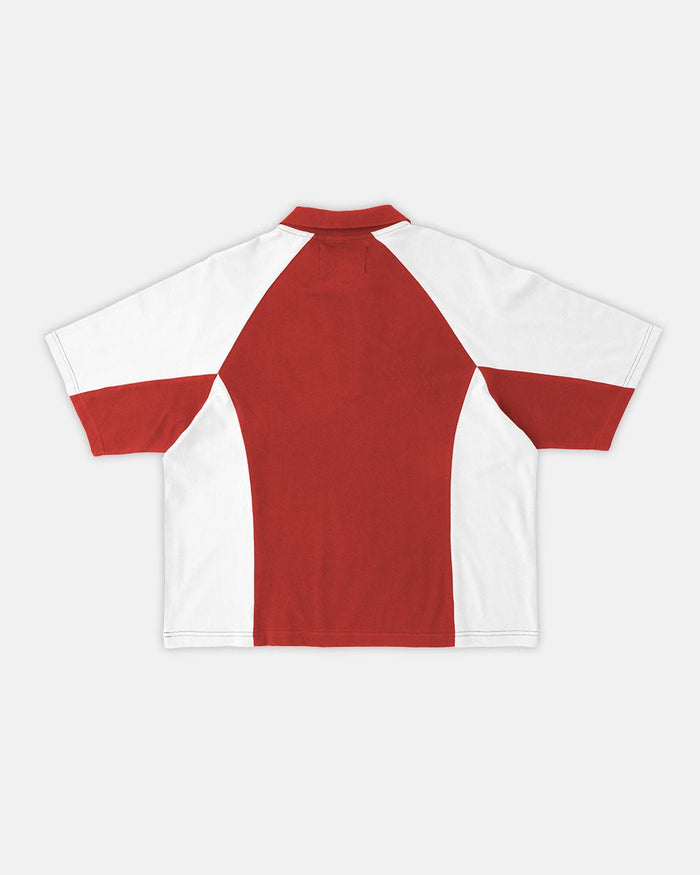 EXTREME POLO BURGUNDY AND WHITE - burgundy and white polo shirt, back view - Cold Culture
