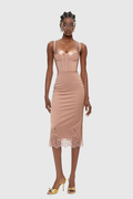 Faizel Spaghetti Corset Lace Midi Dress