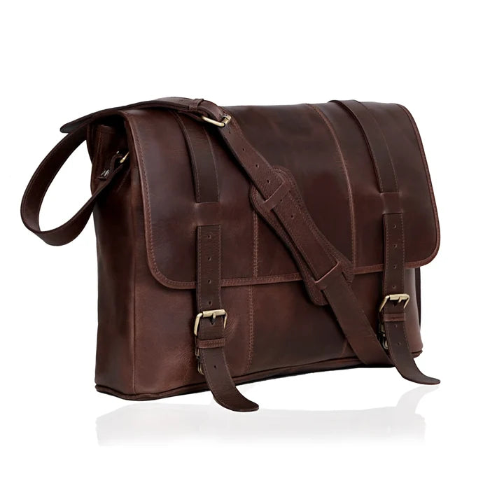 Farm Leather Messenger Bag - Brown