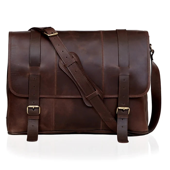 Farm Leather Messenger Bag - Brown