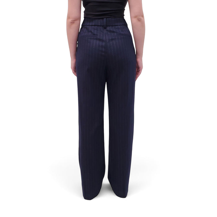FAVORITE DAUGHTER NAVY PINSTRIPE PANTS SET - SIZE 10/8