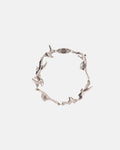 FINS BRACELET - sculpted silver chain bracelet, flat lay - Cold Culture