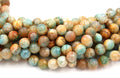 Fire Agate in 10mm Faceted Mixed Greens Color,  - 15" strand