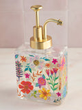 Floral Glass Soap Dispenser