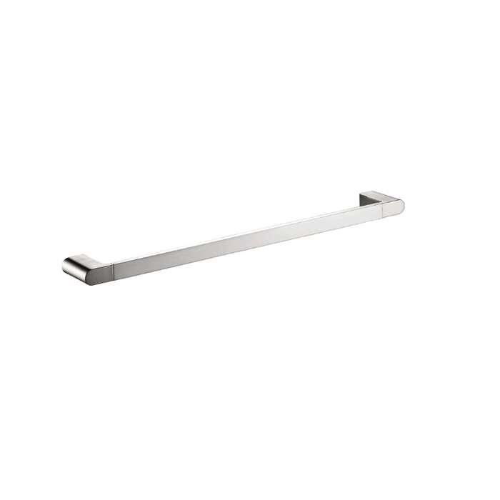 Flores 600 Brushed Nickel Single Towel Rail - Acqua Bathrooms