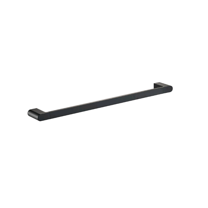 Flores 800 Black Single Towel Rail - Acqua Bathrooms