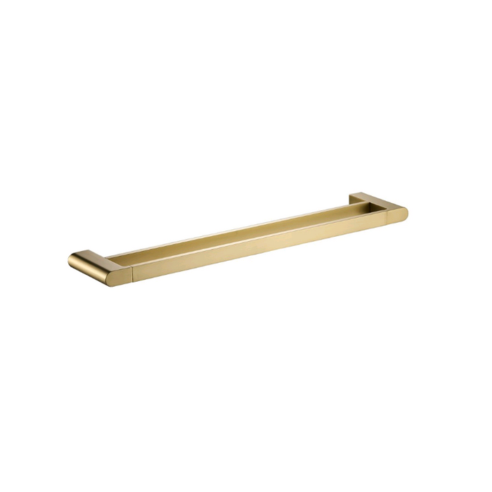 Flores 800 Brushed Gold Double Towel Rail - Acqua Bathrooms