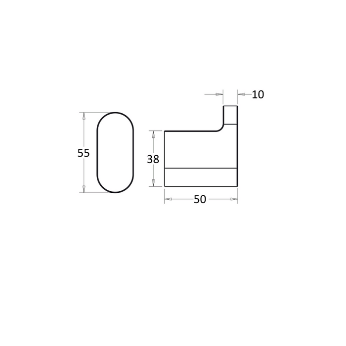Flores Black Single Robe Hook - Acqua Bathrooms
