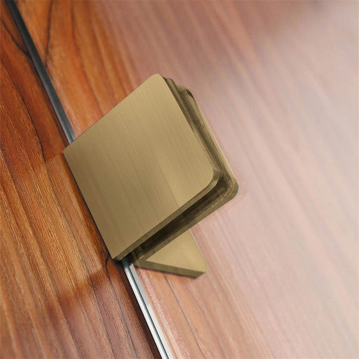 Frameless Brushed Gold Fixed Panel Shower Screen - Acqua Bathrooms