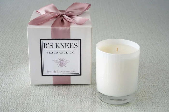 French Flower Market 1-Wick White Glass Candle