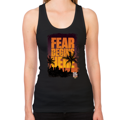 FTWD Fear Begins Here Women's Racerback Tank