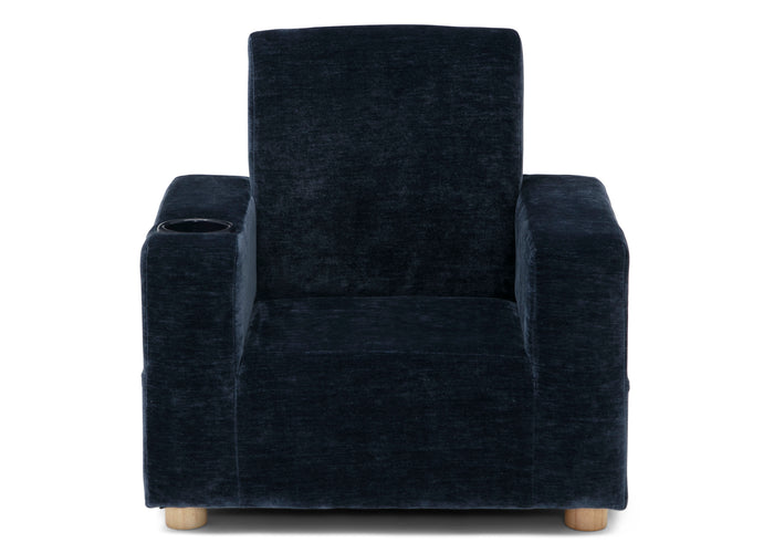 Dark blue armchair on a white background