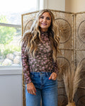 Gemma Long Sleeve Lace Top - Color Options Available! Very J Chocolate Floral