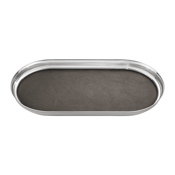 Georg Jensen Manhattan Tray with Leather Eleish Van Breems Home