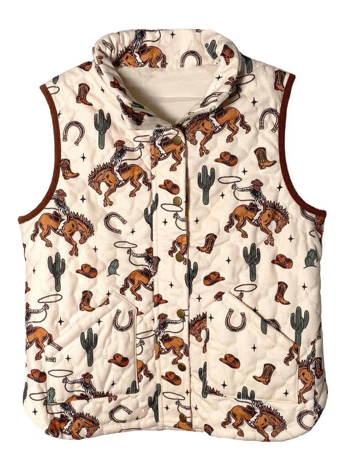Girl's Horse Printed Vest