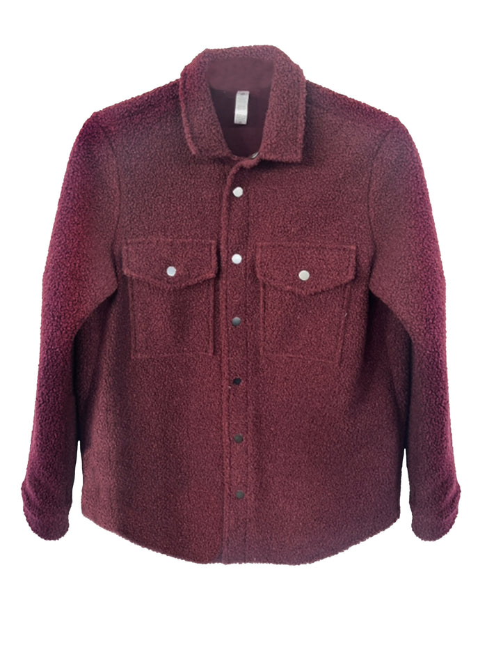 Girls' Sherpa Button Up Crop Jacket