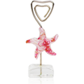 Glass Starfish Placecard Holder - Pink