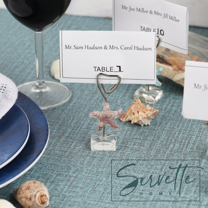 Glass Starfish Placecard Holder - Purple