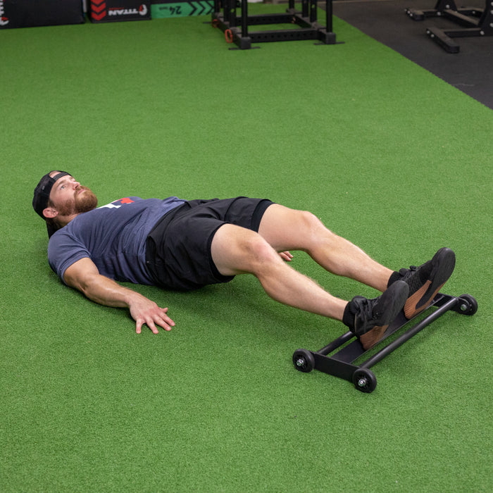 Glute Ham Glider - V-Shaped notch for heels and toes