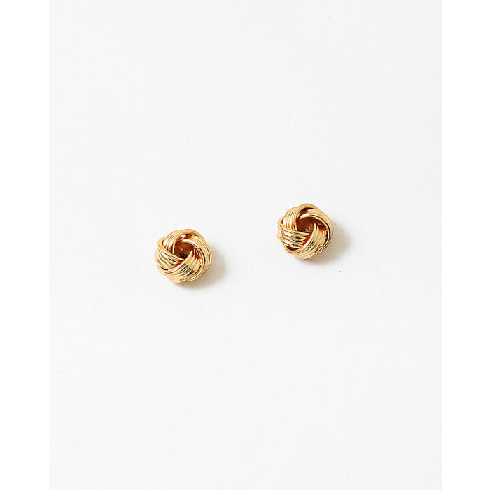gold knot stud earrings