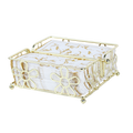 Gold Metal Wire Napkin Holder with Flower Design