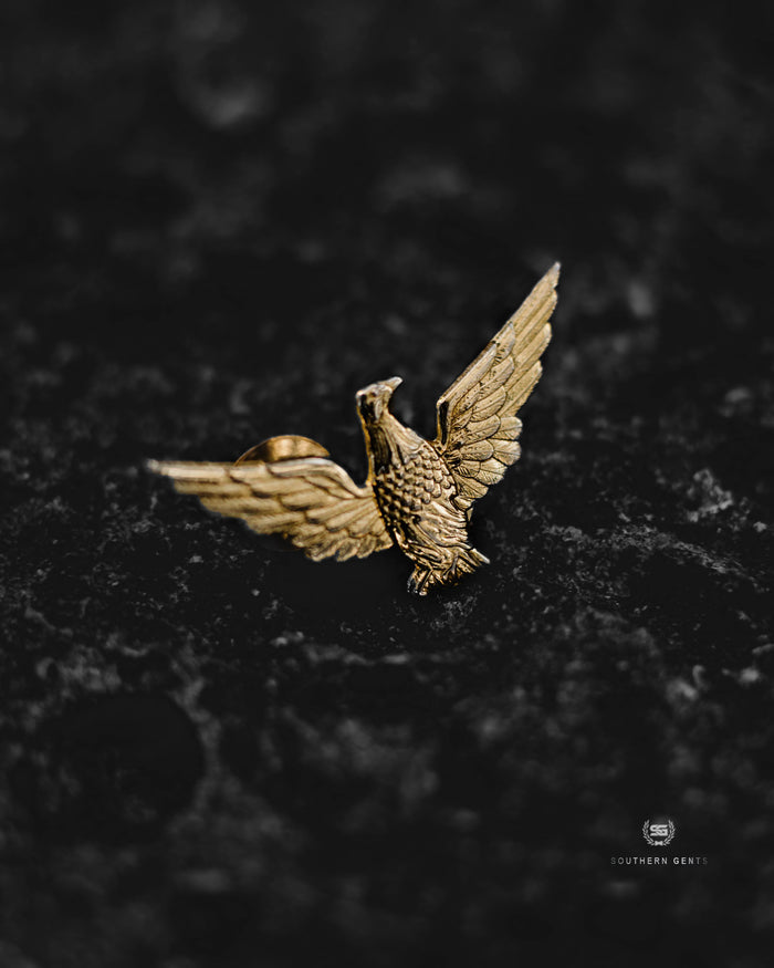 Southern Gents Golden Eagle Hat Lapel Pin