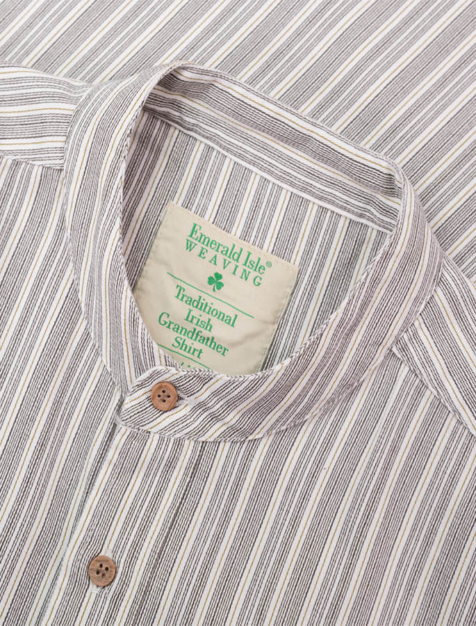 Grandfather Shirt - Grey Stripe