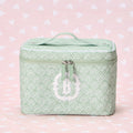 Green Block Print Vanity Case