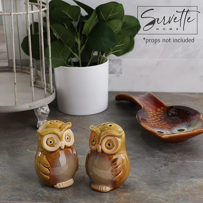 Green Owl Salt and Pepper Shakers