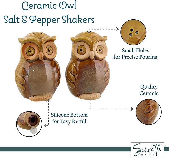 Green Owl Salt and Pepper Shakers