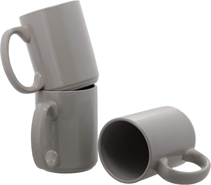 Grey Ceramic Coffee Mugs | Set of 3