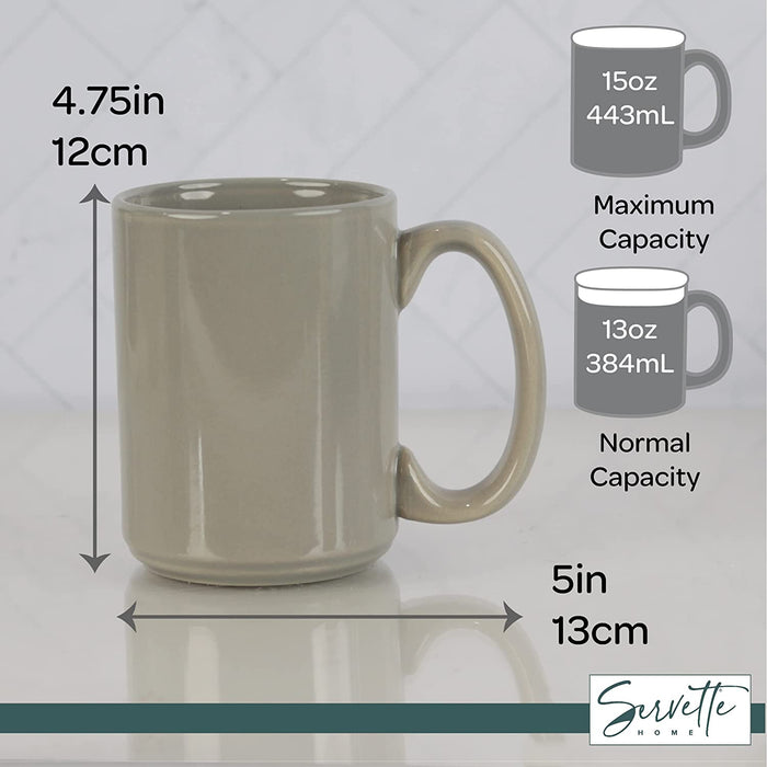 Grey Ceramic Coffee Mugs | Set of 3