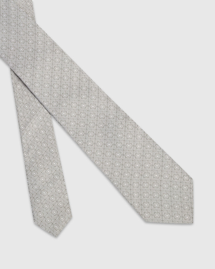 Grey Silk Jacquard Tie - Wigger