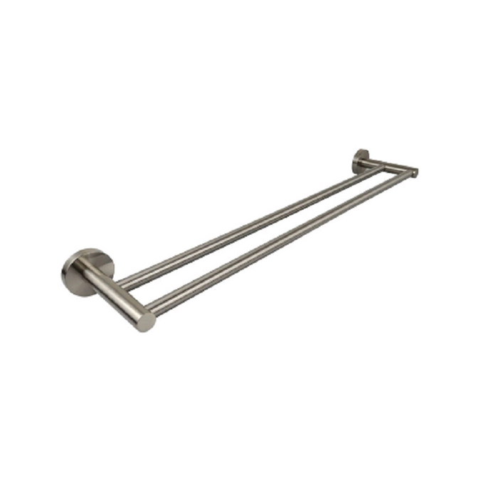Cesena 600 Brushed Nickel Double Towel Rail - Acqua Bathrooms